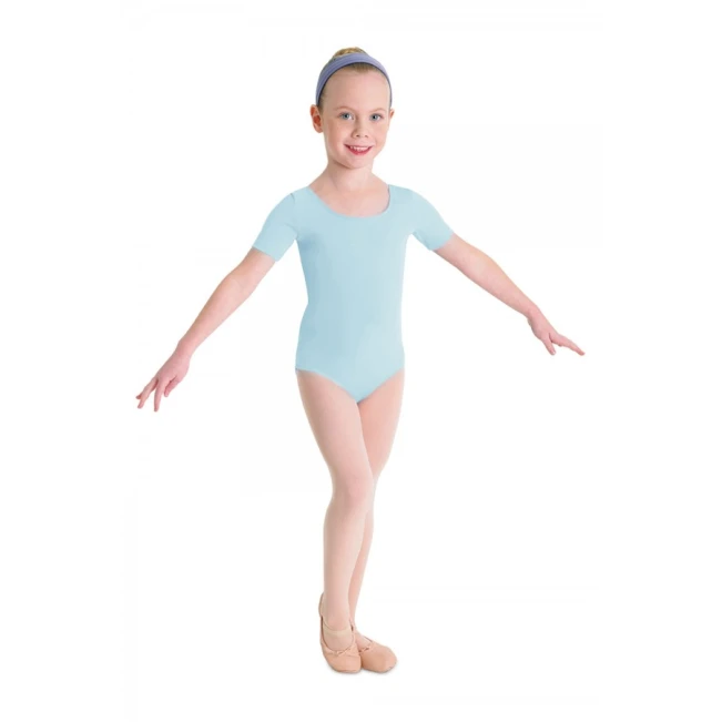 Bloch Ballet, detský bavlnený dres s krátkym rukávom - Modrá pastelová Bloch