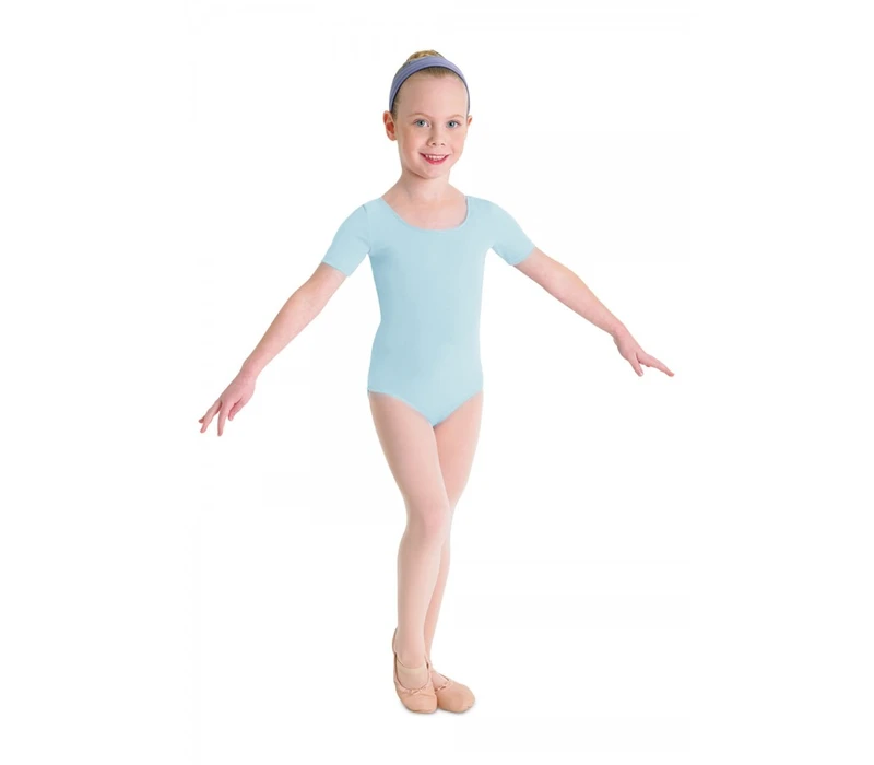 Bloch Ballet, bavlnený dres s krátkym rukávom - Modrá pastelová Bloch