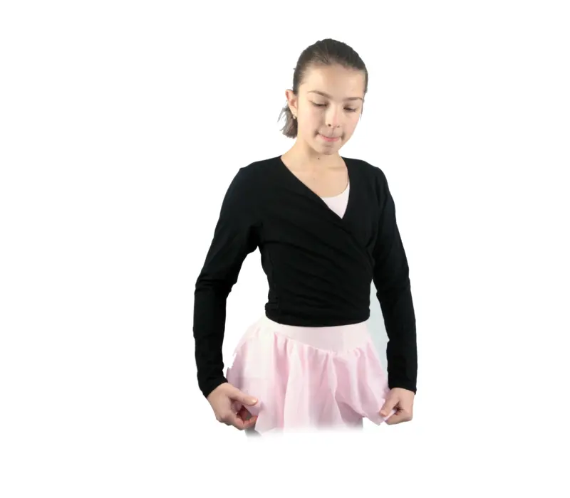 Capezio cross over top, top na zahriatie pre dievčatá - Červená granátová Capezio