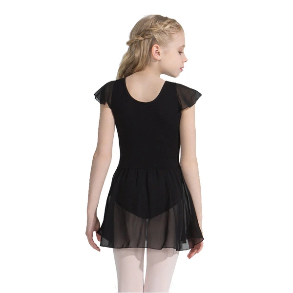 Capezio flutter sleeve dress, dres so sukničkou