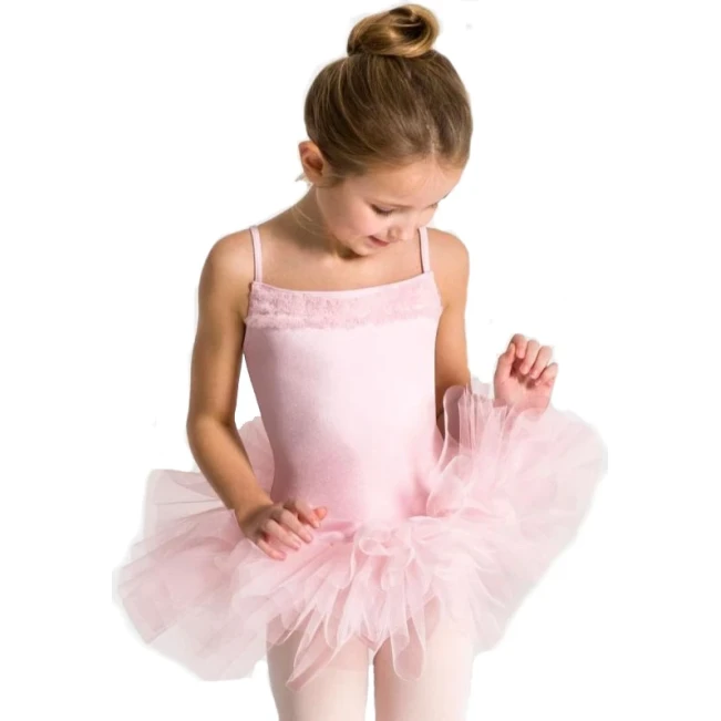Capezio Ruffle Yoke, detský dres s tutu sukničkou Capezio Ruffle Yoke, detský dres s tutu sukničkou