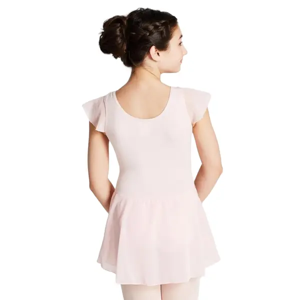 Capezio flutter sleeve dress, dres so sukničkou