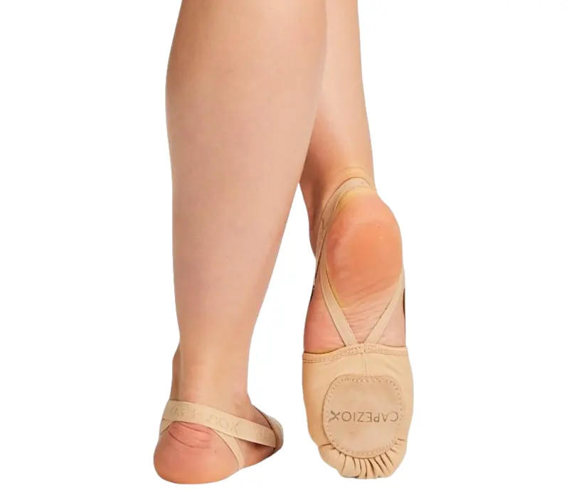 Capezio Hanami PIROUETTE, elastické tanečné špičky pre deti - Telová - light suntan