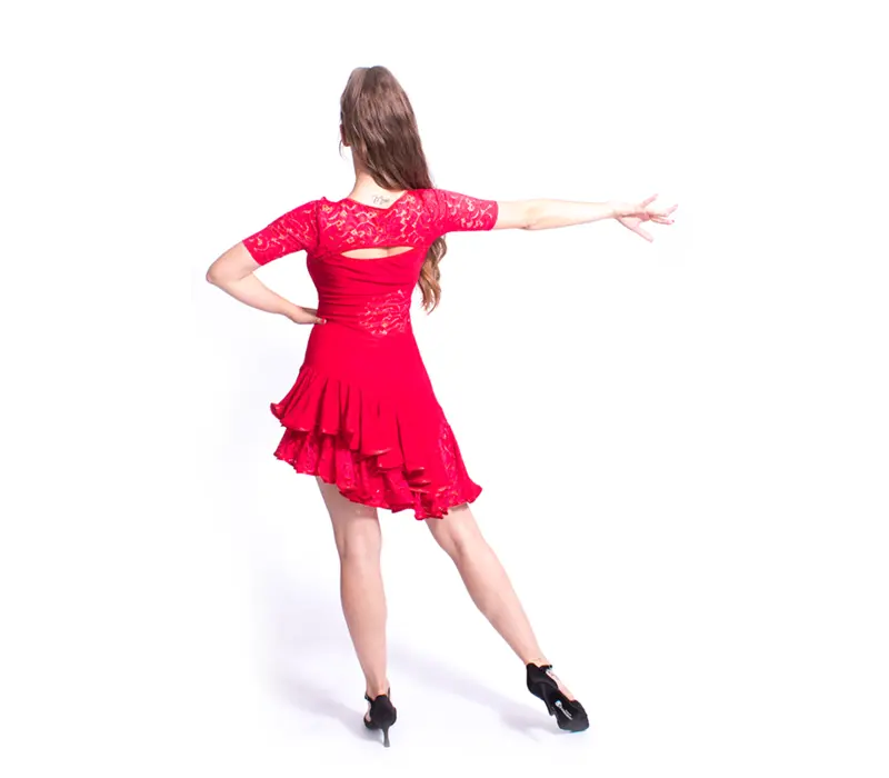 Dámske šaty na latino 216 - Červená - red