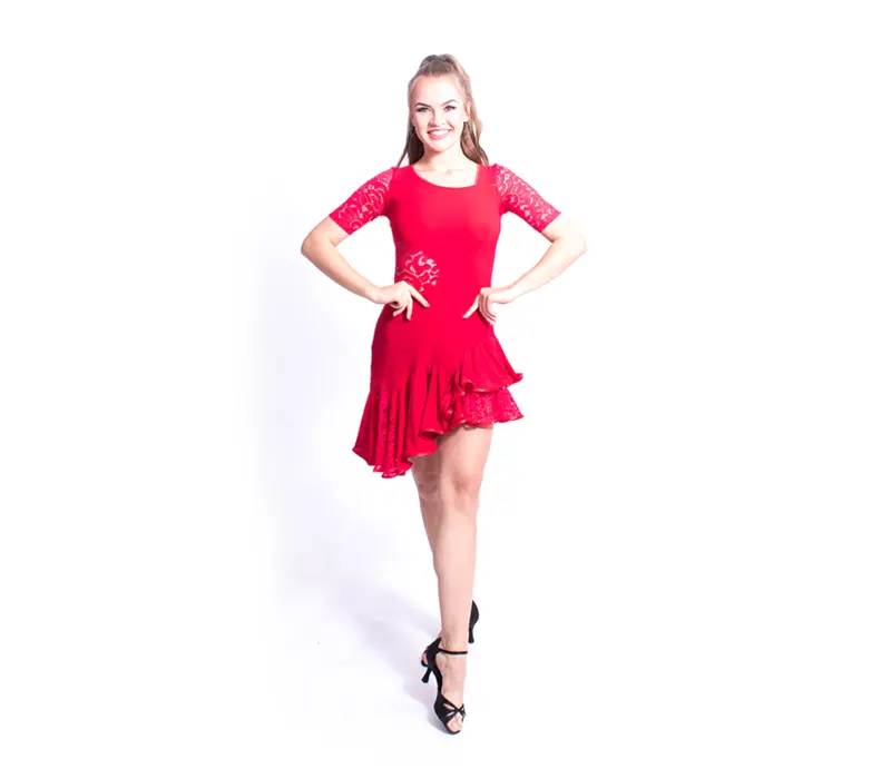Dámske šaty na latino 216 - Červená - red