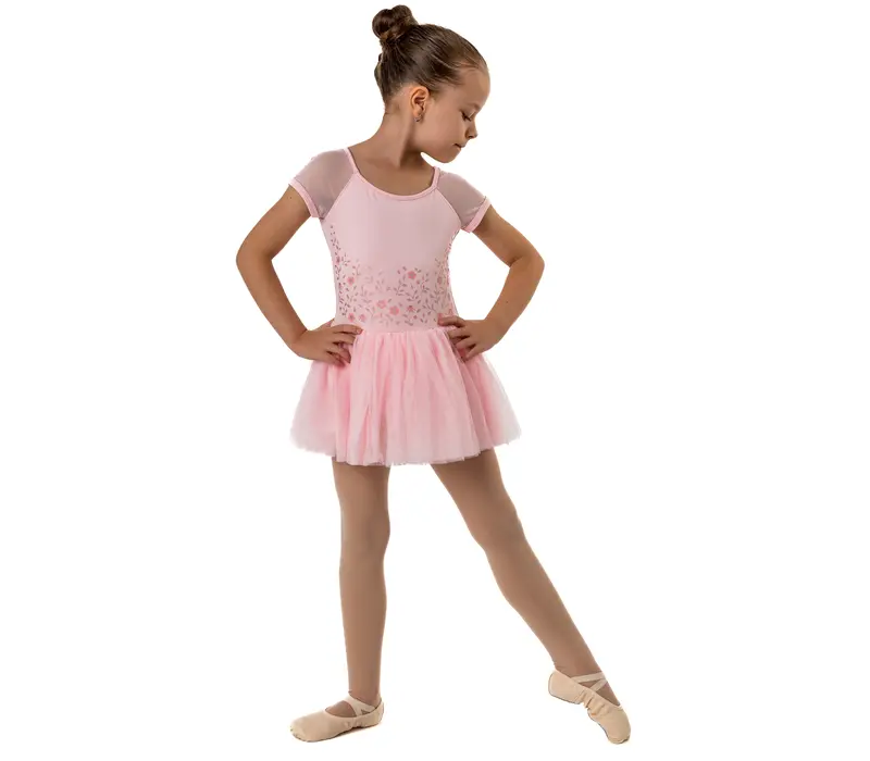 Bloch Dora, detský dres s tutu sukničkou - Ružová candy Bloch