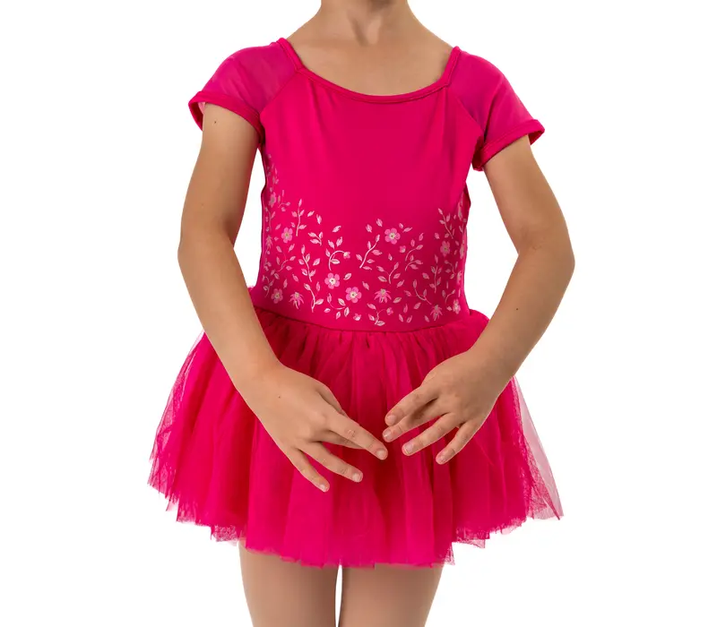 Bloch Dora, detský dres s tutu sukničkou - Ružová - hot pink