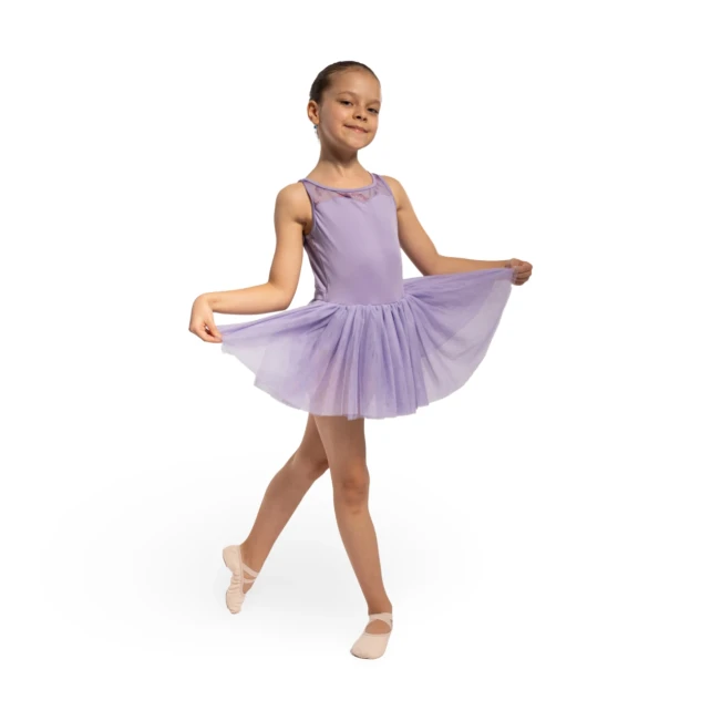 Bloch Evie Floral tank, dievčenský dres s tutu sukničkou na hrubé ramienka Bloch Evie Floral tank, dievčenský dres s tutu sukničkou na hrubé ramienka - Orgovánová lilac Bloch