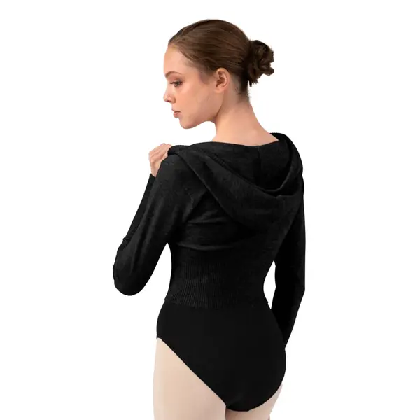 Bloch Cropped Knit Full Zip Hoodie, dámska mikina s kapucňou