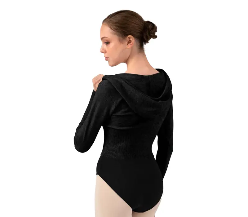 Bloch Cropped Knit Full Zip Hoodie, dámska mikina s kapucňou - Čierna Bloch Cropped Knit Full Zip Hoodie, dámska mikina s kapucňou - Čierna