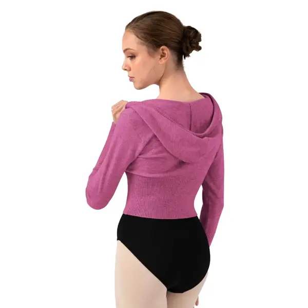 Bloch Cropped Knit Full Zip Hoodie, dámska mikina s kapucňou