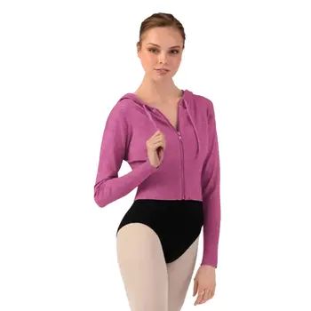 Bloch Cropped Knit Full Zip Hoodie, dámska mikina s kapucňou Bloch Cropped Knit Full Zip Hoodie, dámska mikina s kapucňou
