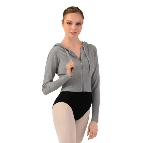 Bloch Cropped Knit Full Zip Hoodie, dámska mikina s kapucňou