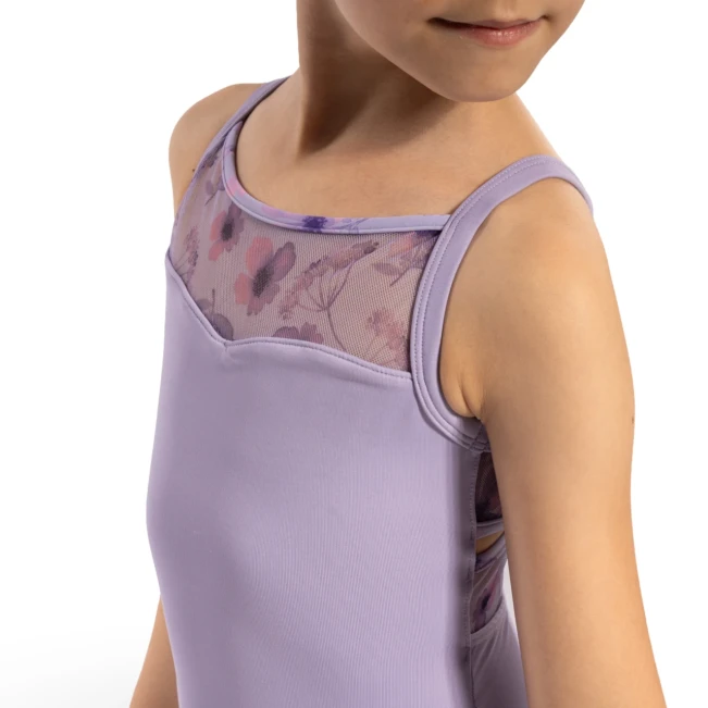 Bloch Lila Floral, dievčenský dres na tenké ramienka