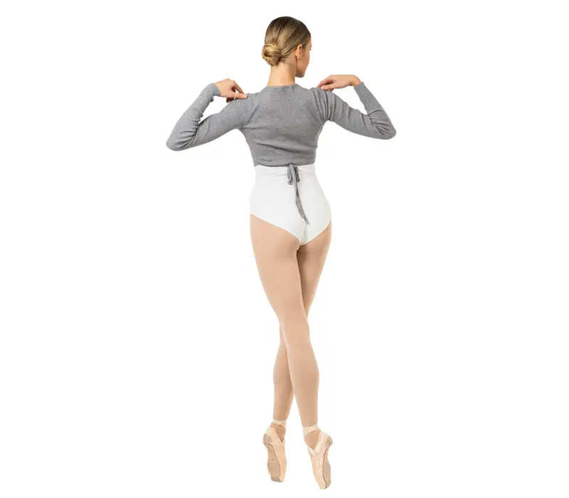 Bloch Wrap Sweater Luna, dámsky pletený top na zahriatie Bloch Wrap Sweater Luna, dámsky pletený top na zahriatie - Sivá Bloch