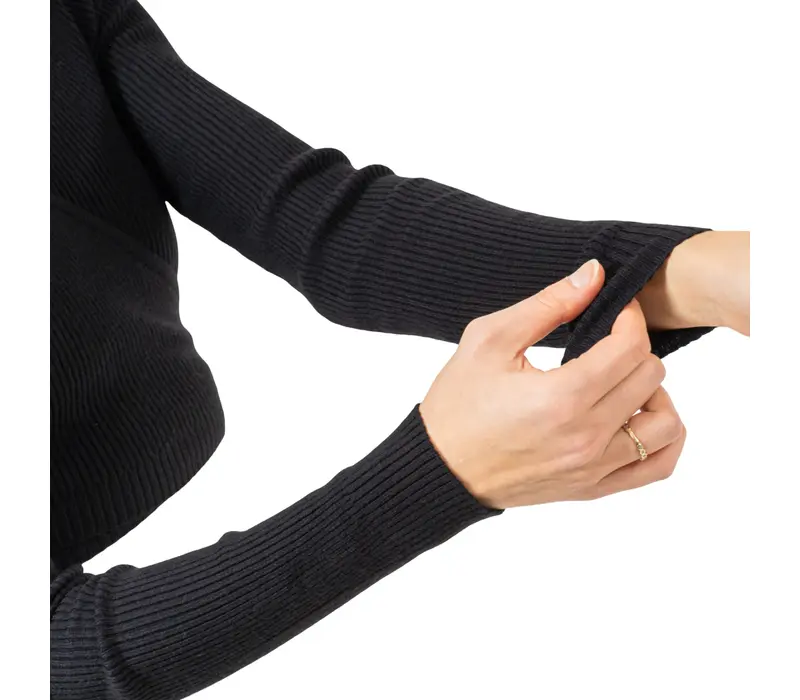 Bloch Wrap Sweater Luna, dámsky pletený top na zahriatie Bloch Wrap Sweater Luna, dámsky pletený top na zahriatie - Čierna