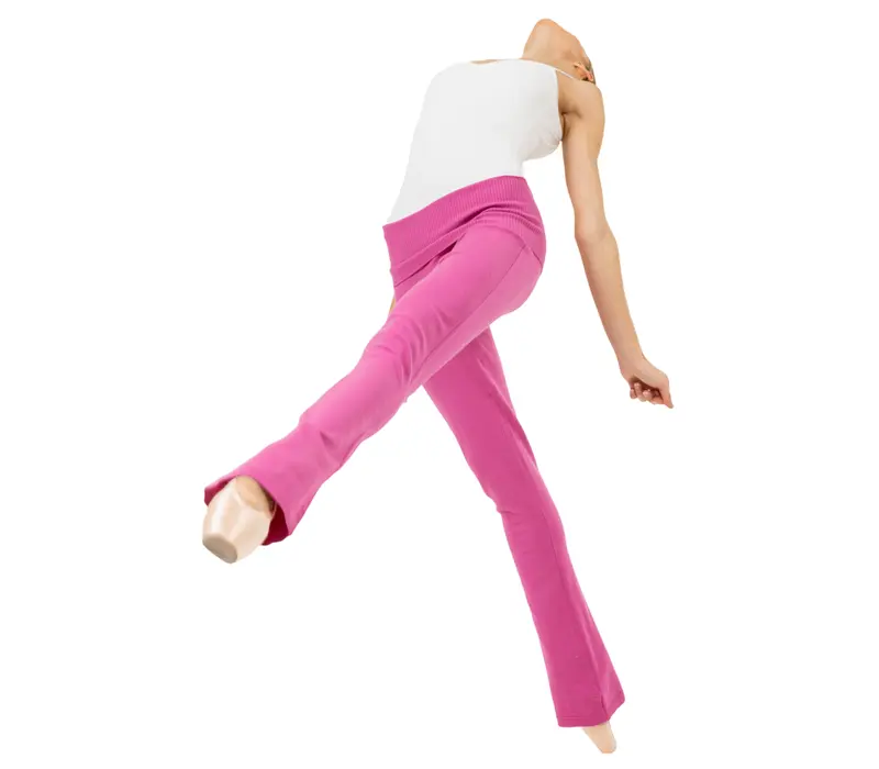 Bloch Flare Pant Rollover, dámske úpletové nohavice Bloch Flare Pant Rollover, dámske úpletové nohavice - Ružová - Deep pink Bloch