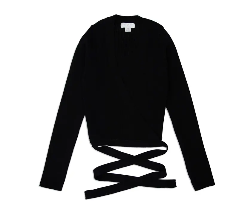 Knit Wrap Sweater, dámsky sveter - Čierna