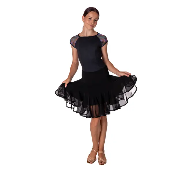 Capezio Mystical raglan ballroom, dievčenský dres s krátkym rukávom
