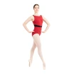 Capezio C'est la vie Fleur, dámsky dres na hrubšie ramienka - Červená scarlet Capezio