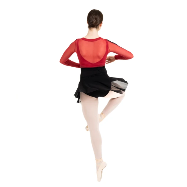 Capezio C'est La Vie Joyeux mesh cover up, dámsky top - Červená scarlet Capezio