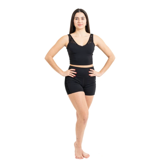 Capezio Bella Notte Vita Side Panel Short, šortky pre dámy - Čierna