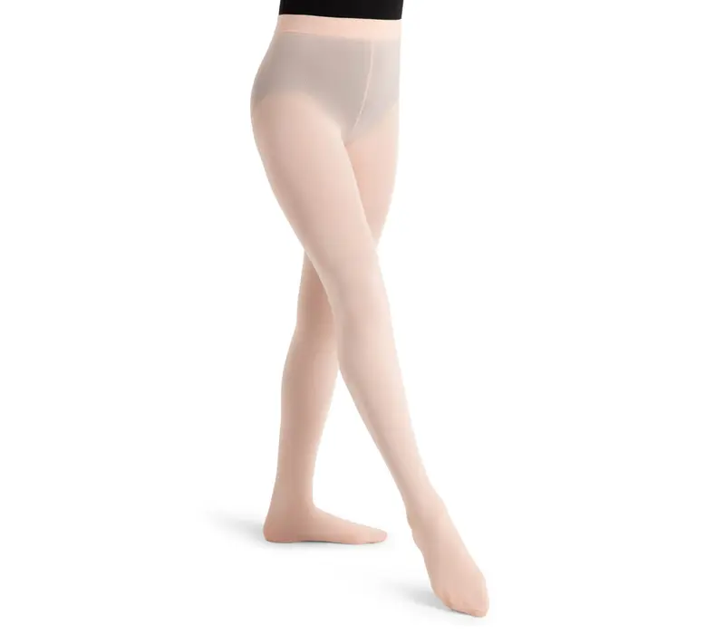 Capezio ultra soft Footed Tight, dievčenské pančucháče s celým chodidlom - Ružová balet Capezio
