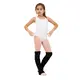 Capezio detský baletný dres s opaskom na hrubé ramienka - Biela