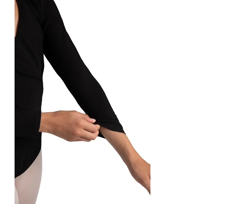 Capezio cross over top, top na zahriatie pre dievčatá - Červená granátová Capezio