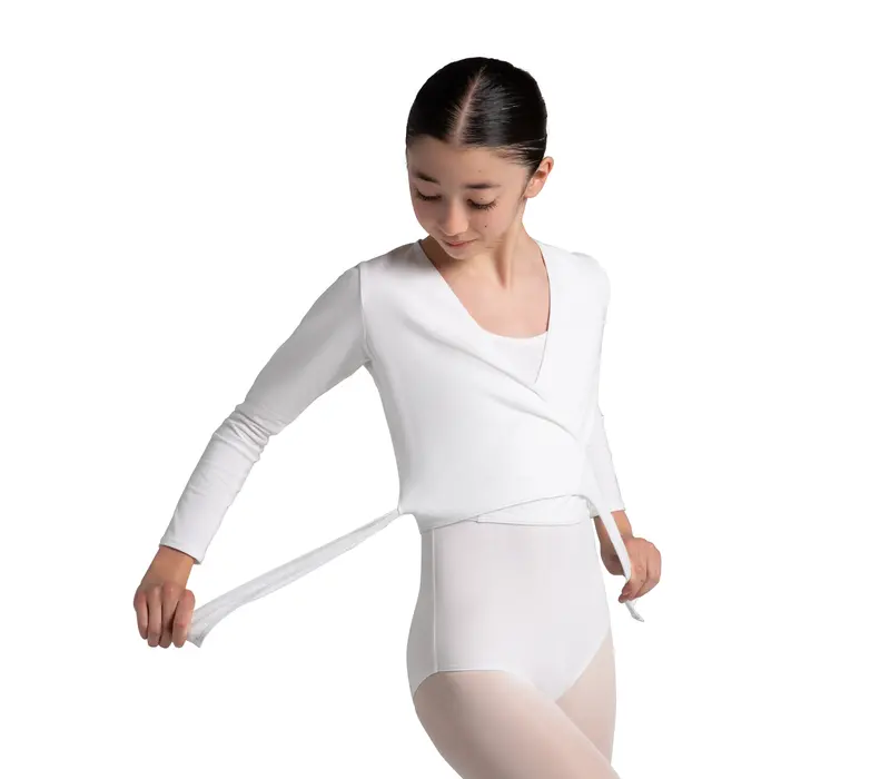 Capezio cross over top, top na zahriatie pre dievčatá - Červená granátová Capezio