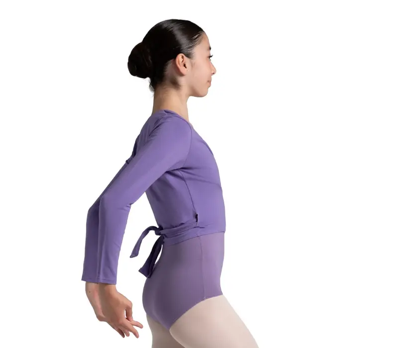 Capezio cross over top, top na zahriatie pre dievčatá - Fialová dark lavender Capezio