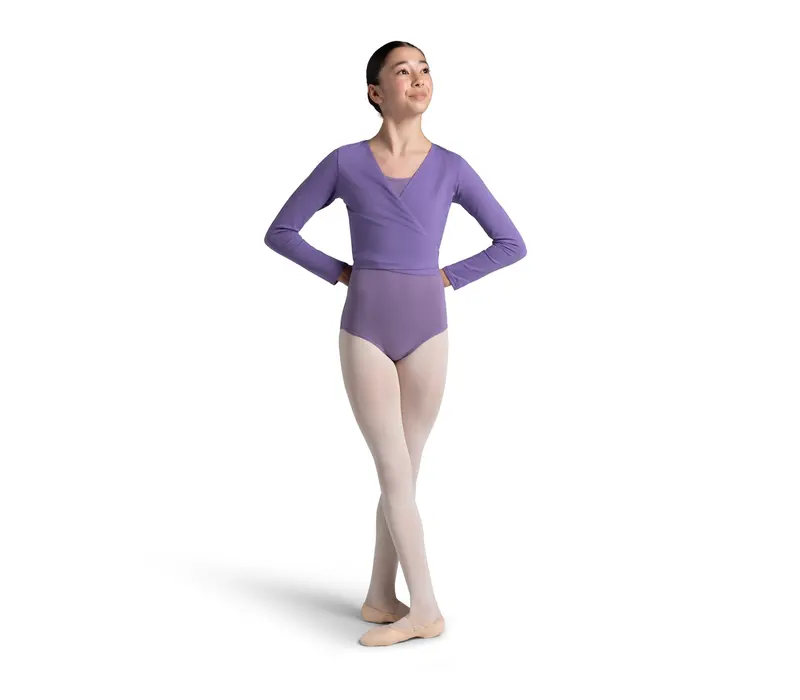 Capezio cross over top, top na zahriatie pre dievčatá - Fialová dark lavender Capezio