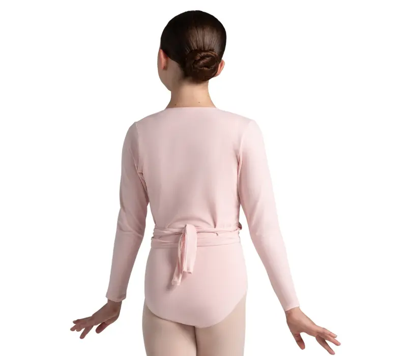 Capezio cross over top, top na zahriatie pre dievčatá - Ružová Capezio