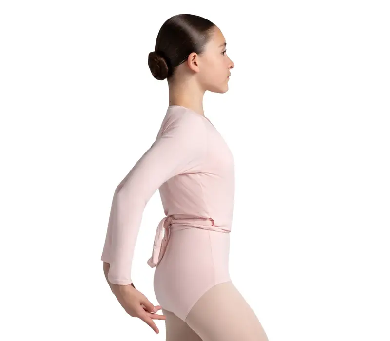 Capezio cross over top, top na zahriatie pre dievčatá - Ružová Capezio