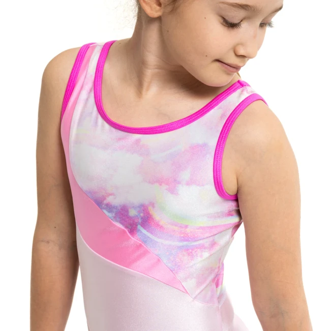 Capezio Candy Cloud Leotard, dievčenský gymnastický dres Capezio Candy Cloud Leotard, dievčenský gymnastický dres