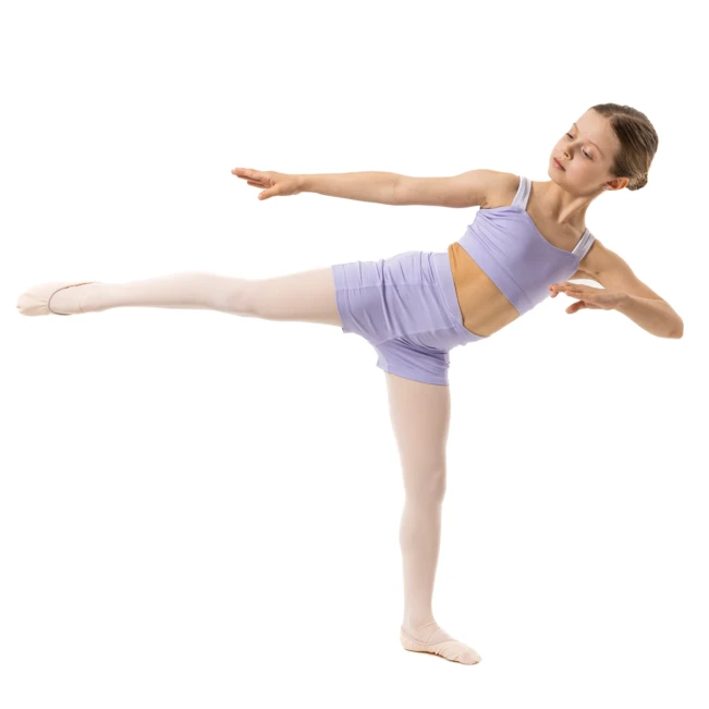 Capezio Charlotte short, dievčenské šortky - Fialová - lavender