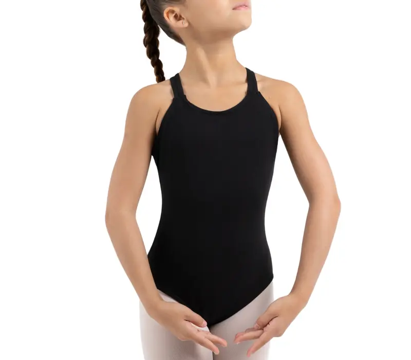 Capezio Double strap camisole leotard, detský baletný dres - Čierna
