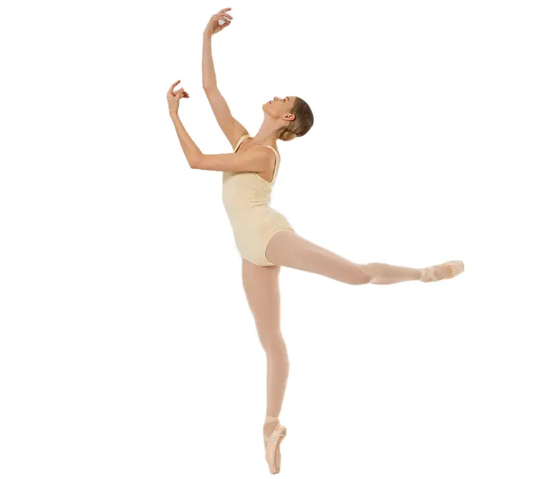 Capezio Dreamy Leotard, dámsky dres na hrubé ramienka - Svetlo žltá - Butter Capezio