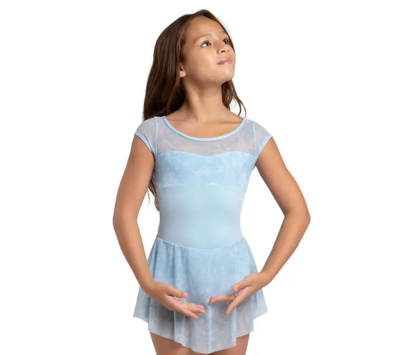 Capezio Opal, dievčenský dres so sukničkou - Modrá svetlo Capezio