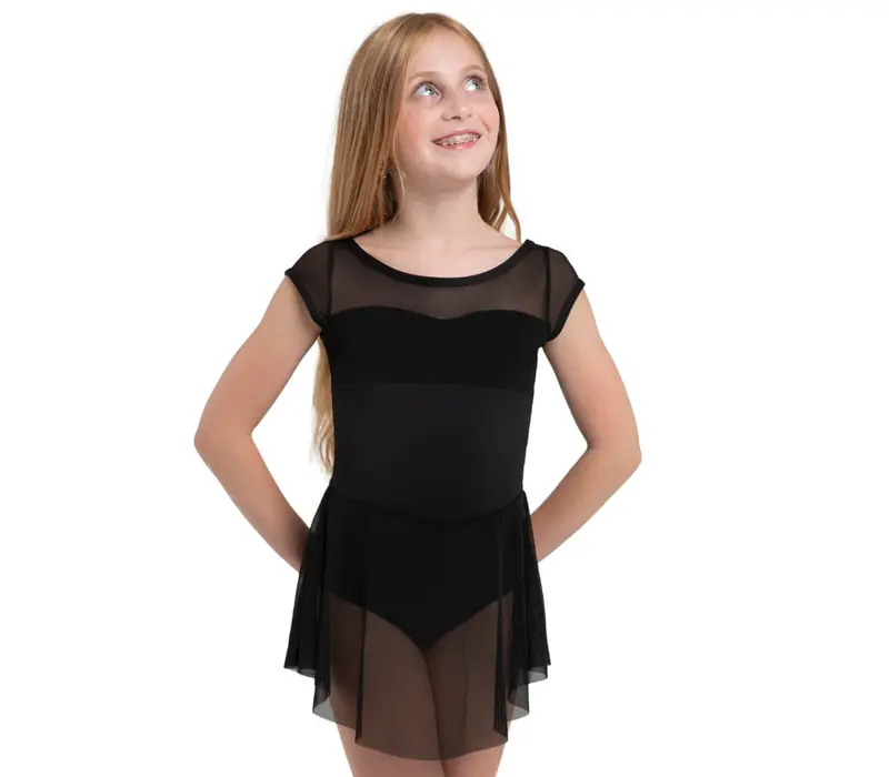 Capezio Opal, dievčenský dres so sukničkou - Čierna