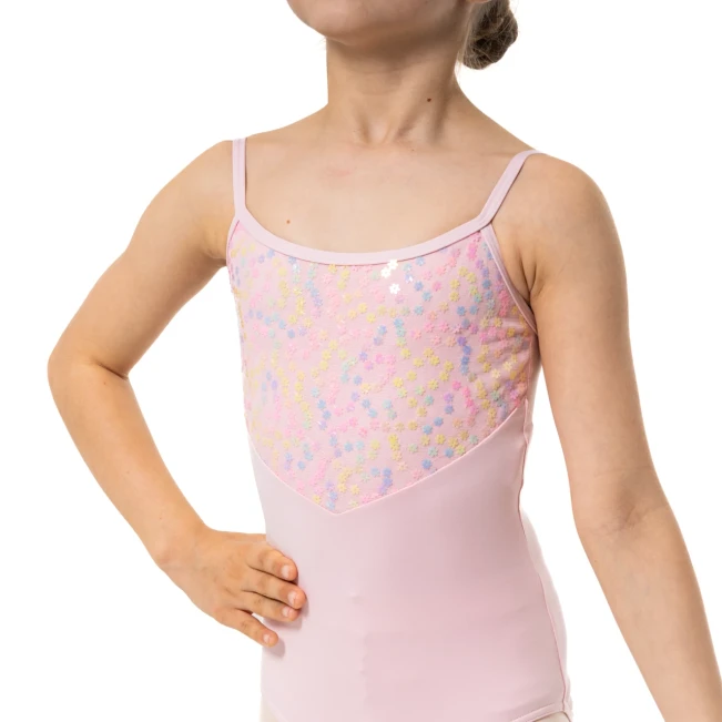 Capezio Lake leotard, kvietkovaný dievčenský dres na tenké ramienka - Ružová Capezio Capezio Lake leotard, kvietkovaný dievčenský dres na tenké ramienka - Ružová Capezio
