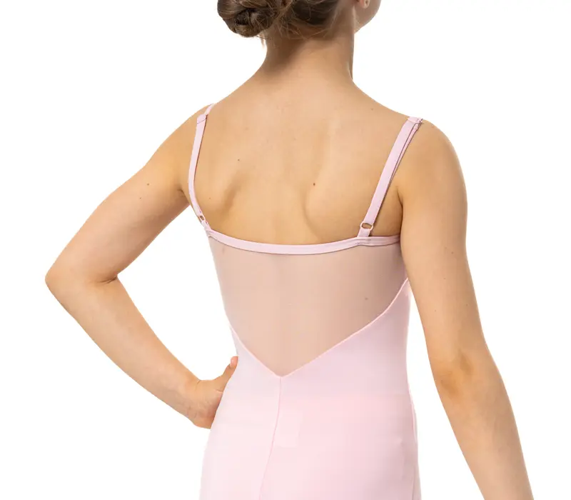 Capezio Lake leotard, kvietkovaný dievčenský dres na tenké ramienka  - Ružová Capezio