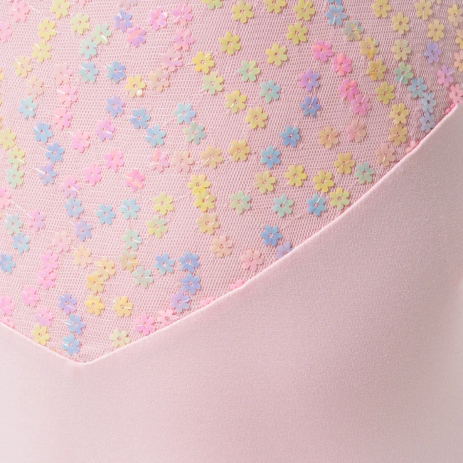 Capezio Lake leotard, kvietkovaný dievčenský dres na tenké ramienka Capezio Lake leotard, kvietkovaný dievčenský dres na tenké ramienka - Ružová Capezio