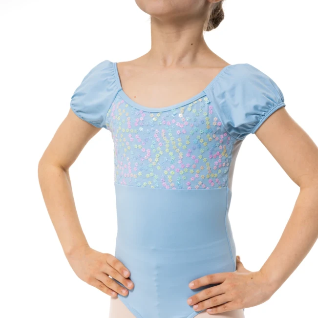 Capezio Lotus leotard, kvietkovaný dievčenský dres s krátkym rukávom
