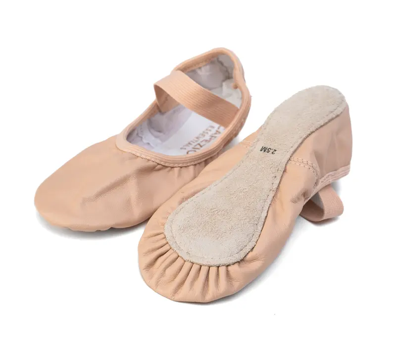 Capezio Luna, kožené cvičky pre začiatočníkov - Ružová balet Capezio