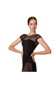 Capezio Meryl Mesh Yoke Short Sleeve, baletný dres