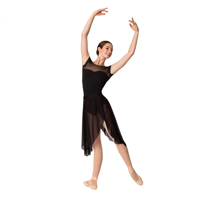 Capezio Meryl Mesh Yoke Short Sleeve, baletný dres Capezio Meryl Mesh Yoke Short Sleeve, baletný dres