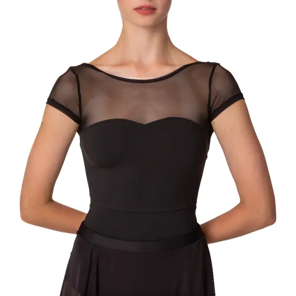 Capezio Meryl Mesh Yoke Short Sleeve, baletný dres