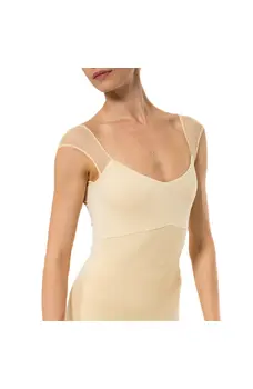 Capezio Moonsruck Cap Sleeve Leotard, dámsky dres s krátkym sieťovaným rukávom