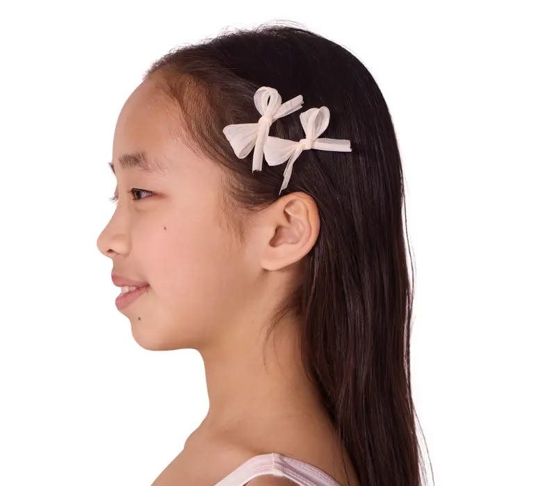 Capezio Petite Barrete Set, set sponiek do vlasov - Kremová